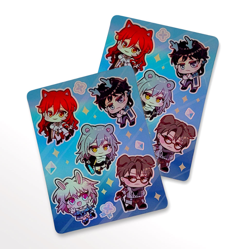 Honkai Star Rail Astral Express Crew Animal Holographic Sticker Sheet